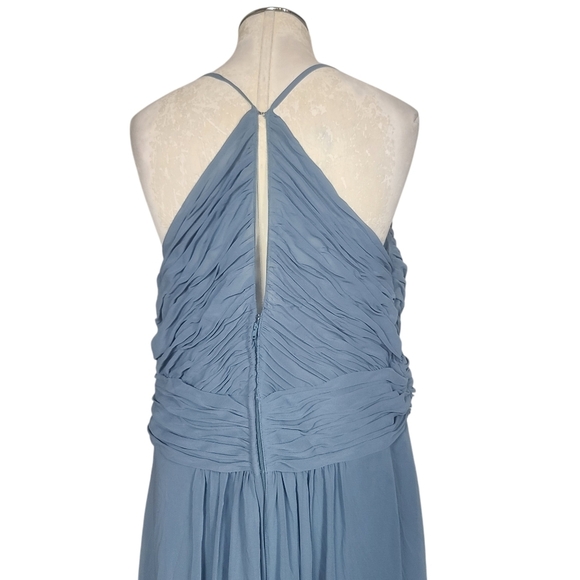 Morilee Madeline Gardner Blue V Neck Maxi Dress 14/16 - Picture 6 of 11